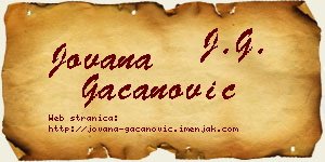 Jovana Gačanović vizit kartica